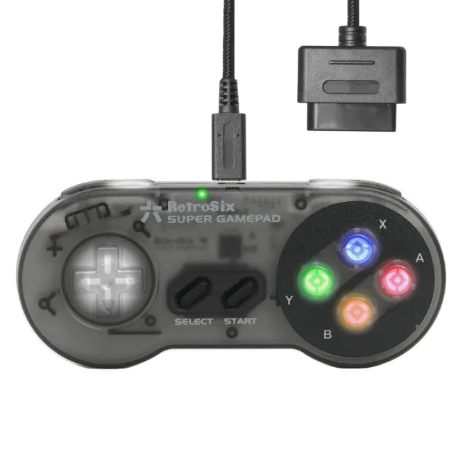 Kit C/2 Controle Super Nintendo Novo Usb Snes Emulador Retro