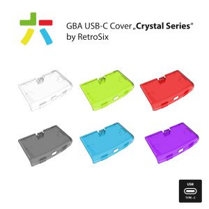 RetroSix USB-C Batterie Deckel "Crystal Serie" für Game Boy Advance