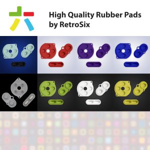 RetroSix silicone pads in different colors for Game Boy Color