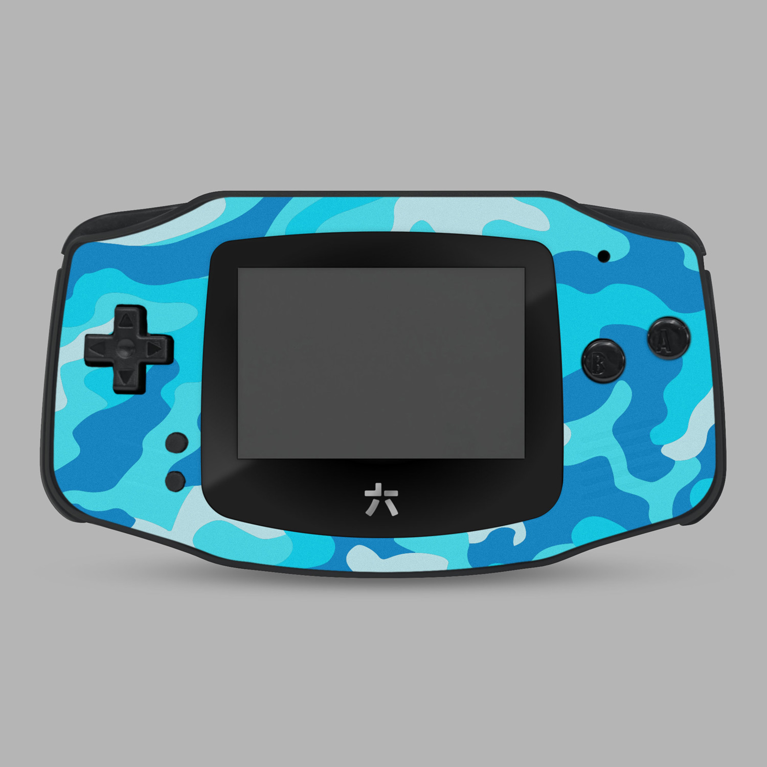 RetroSix IPS UV-geprint hoesje voor Game Boy Advance (Camo Cyan)