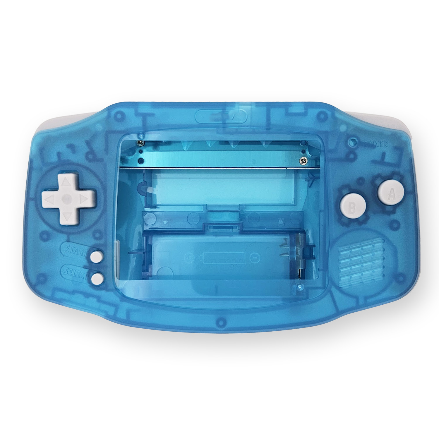 Hispeedido Kwaliteit Shell Kits in verschillende kleuren voor Game Boy Advance (Blauw Transparant)