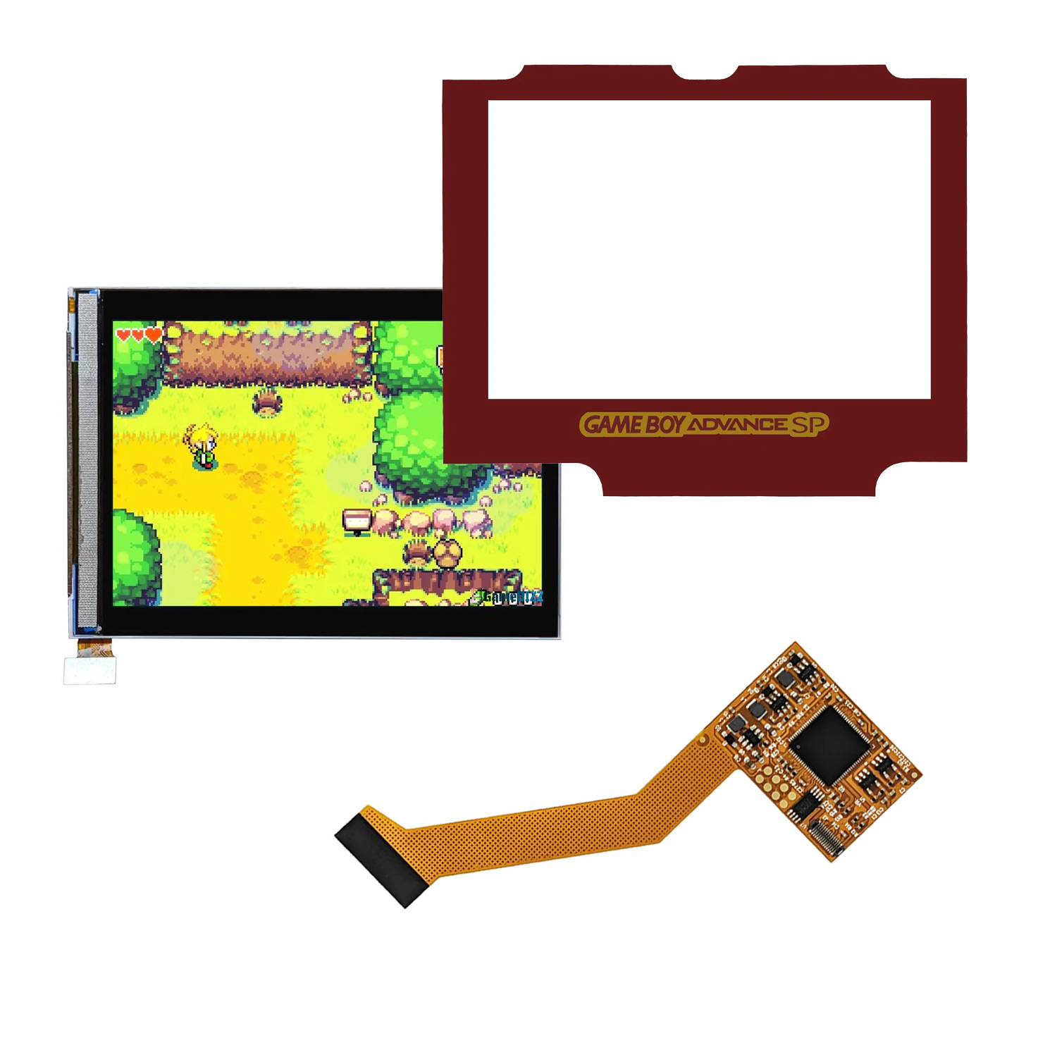 Game Boy Advance SP IPS V2 LCD Screen Kit (White)