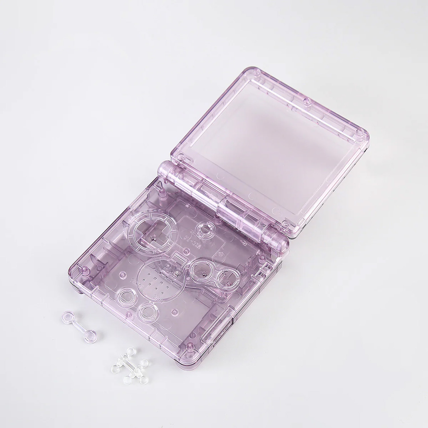 FunnyPlaying Mirror Shells - glasklare Gehäuse für Game Boy Advance SP (Mirror Clear Purple)